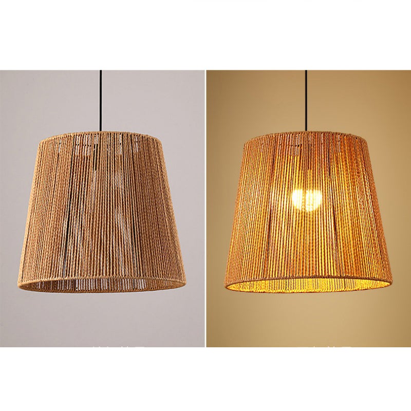 Autrucker lámpara colgante de cuerda tejida natural, estilo bohemio, ideal para comedor y sala de estar