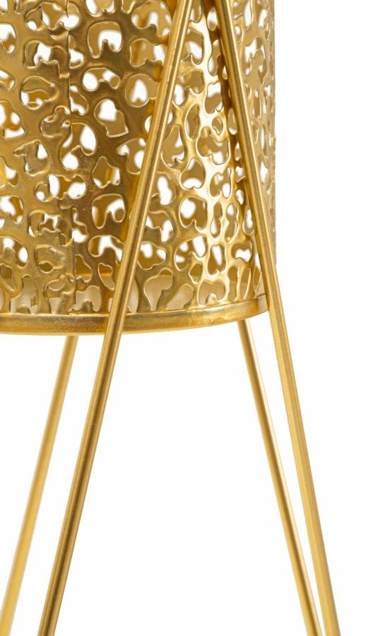 LOT DE 2 PORTE-VASE OR CM 21X20X46-18X18X32 - 2