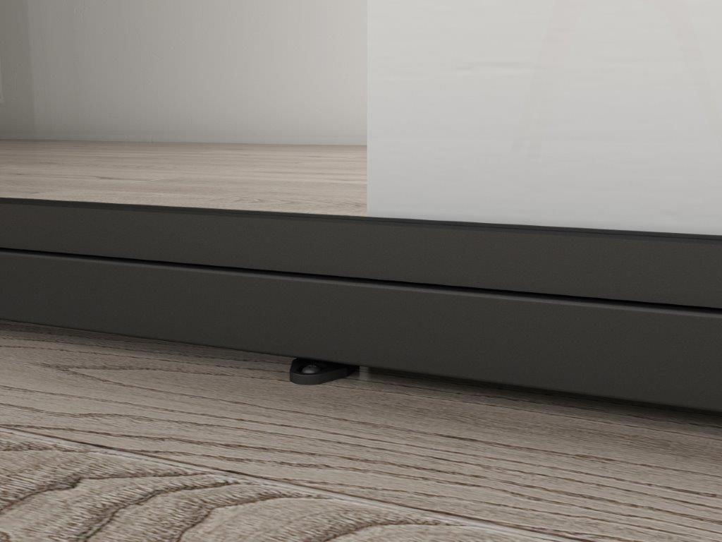 Schulte porte coulissante en verre, 90x215cm, porte coulissante intérieure, vitrée, porte verrière anthracite Loftstyle noir RAL 9005-double softclose - 3