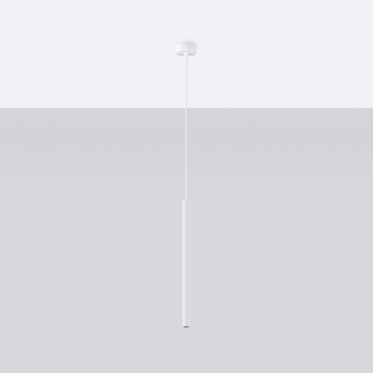 Lampa wisząca ELARA 1 biała LED 4000K - 8x8x120cm Sollux