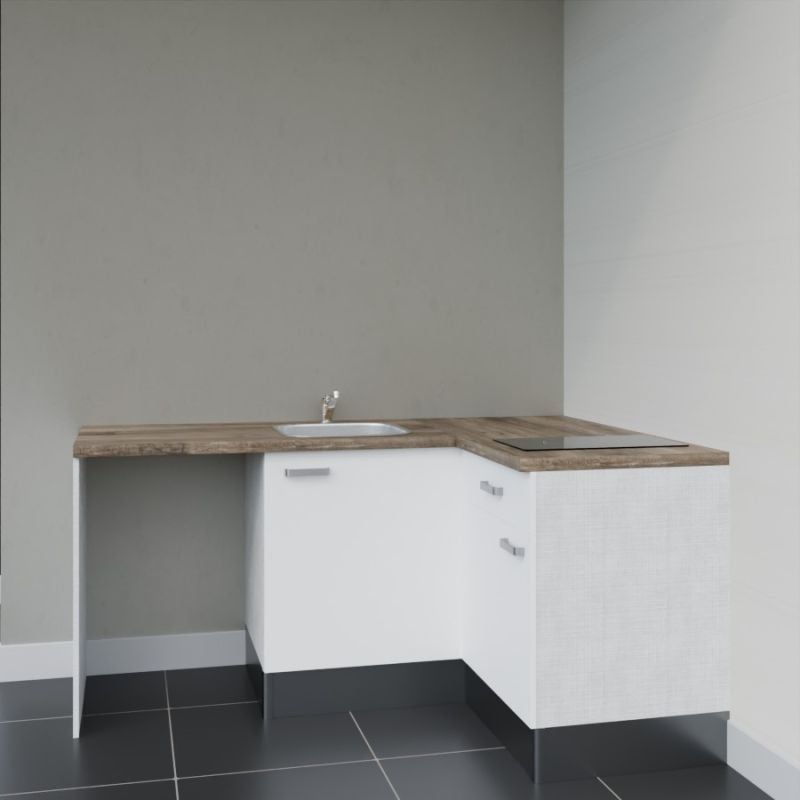 Kitchenette d'angle KA01L-PT avec plan de travail et évier - 2