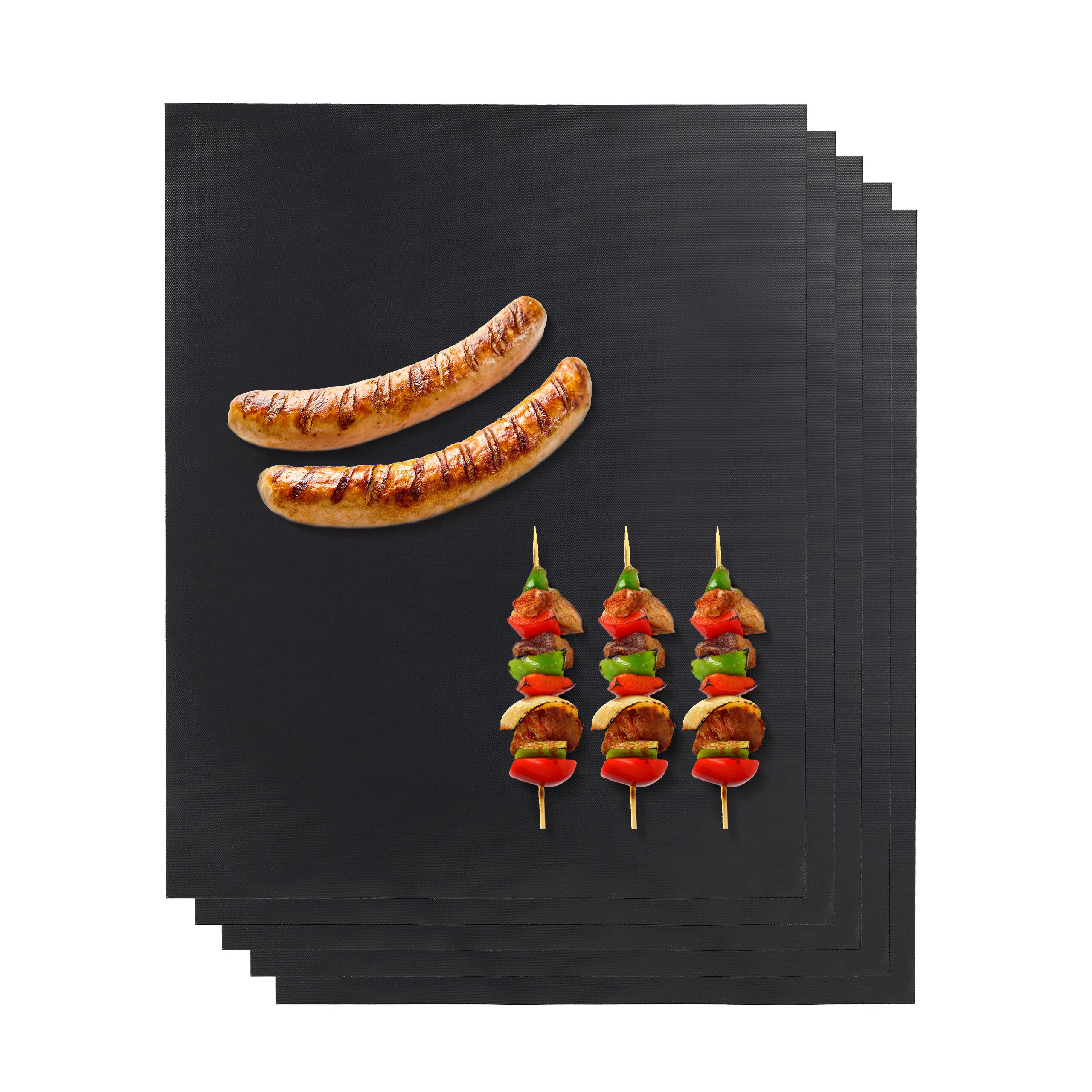 Set Di 5 Tappetini Da Cucina Antiaderenti Per Barbecue, 40x33 Cm Neri Resistenti Al Calore Riutilizzabili Lavabili Tagliabili Per Barbecue A Gas A Carbone O Elettrici 91811158 - 10
