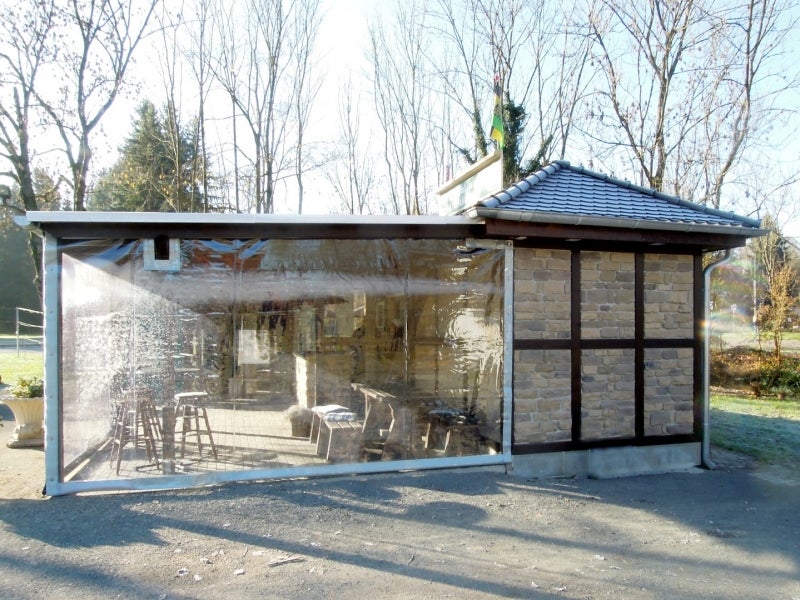 4x2m plancha pvc transparente, espesor 0,65mm, 750g/m² - plancha cristal solo reforzada en los laterales - anti-uv, impermeable - calidad made in ital