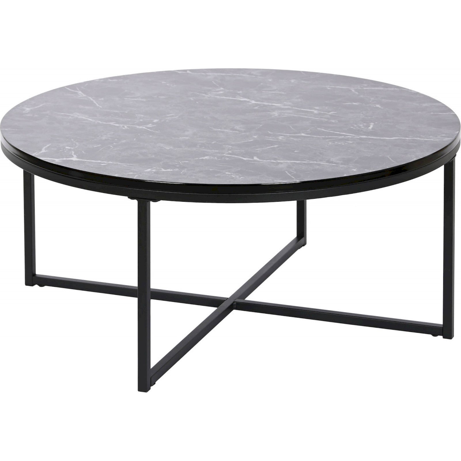 Table Haute Vintage Ronde - Plateau Marbre Noir Et Vert, Piétement Métal