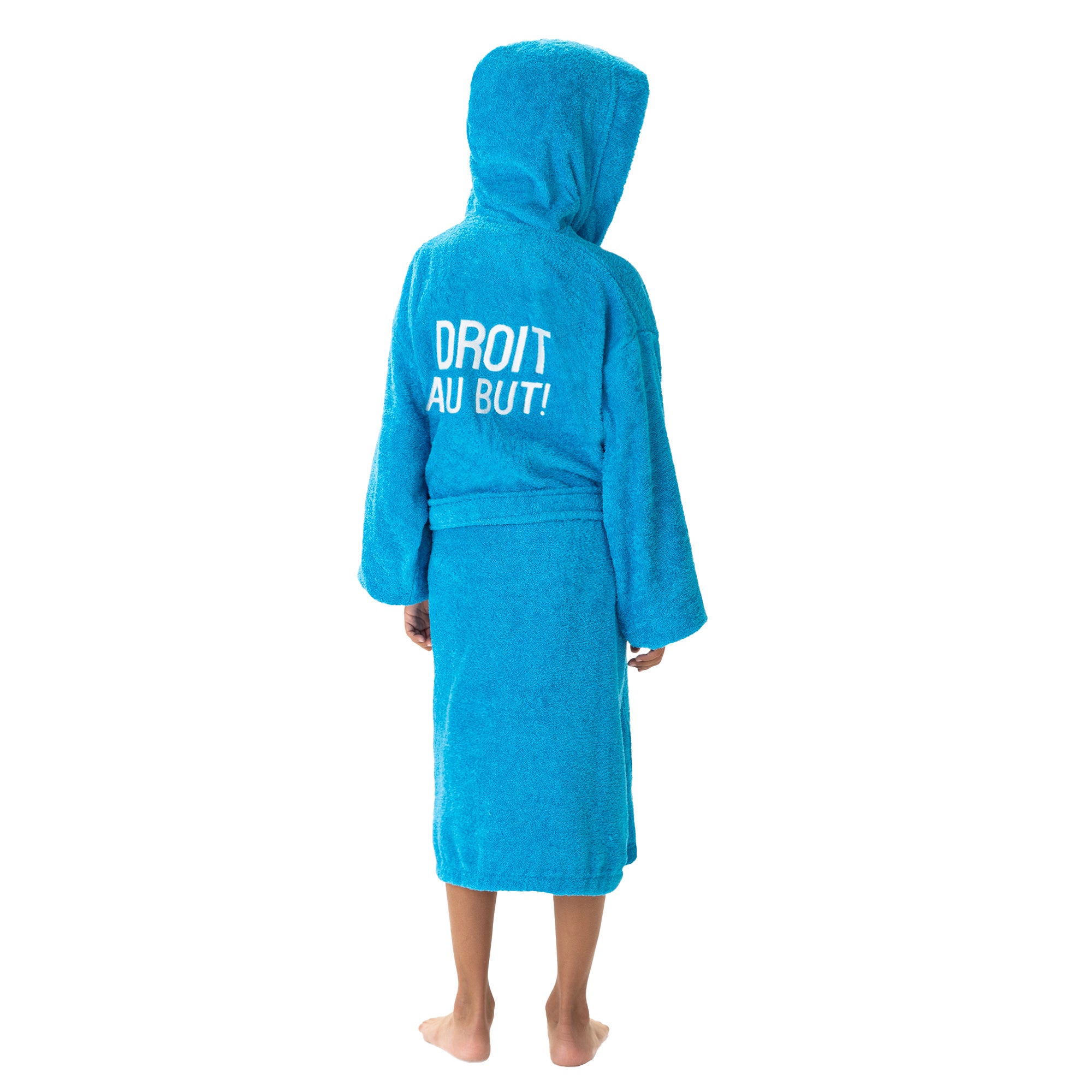 Peignoir enfant à capuche brodé 100% coton, OM ALLEZ - 2