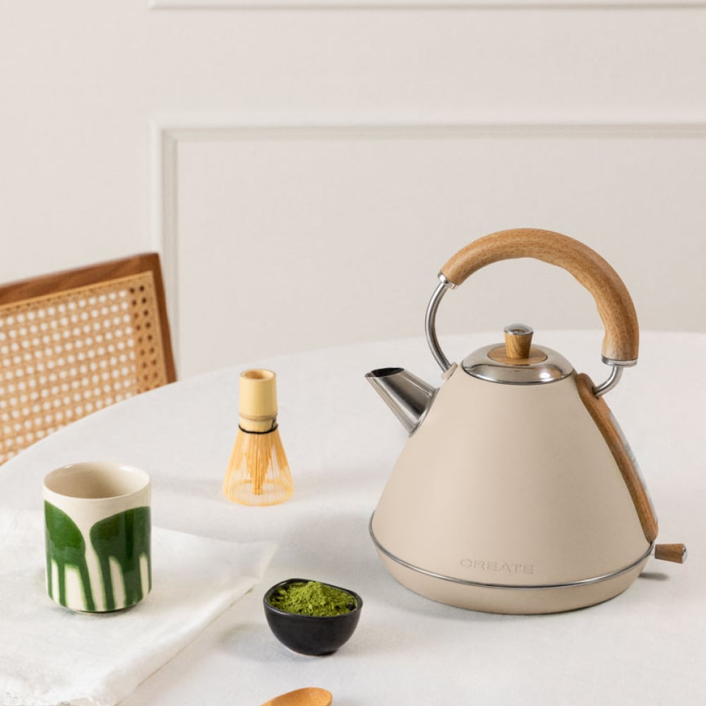 CREATE - KETTLE RETRO - Bouilloire électrique - Sable | Leroy Merlin
