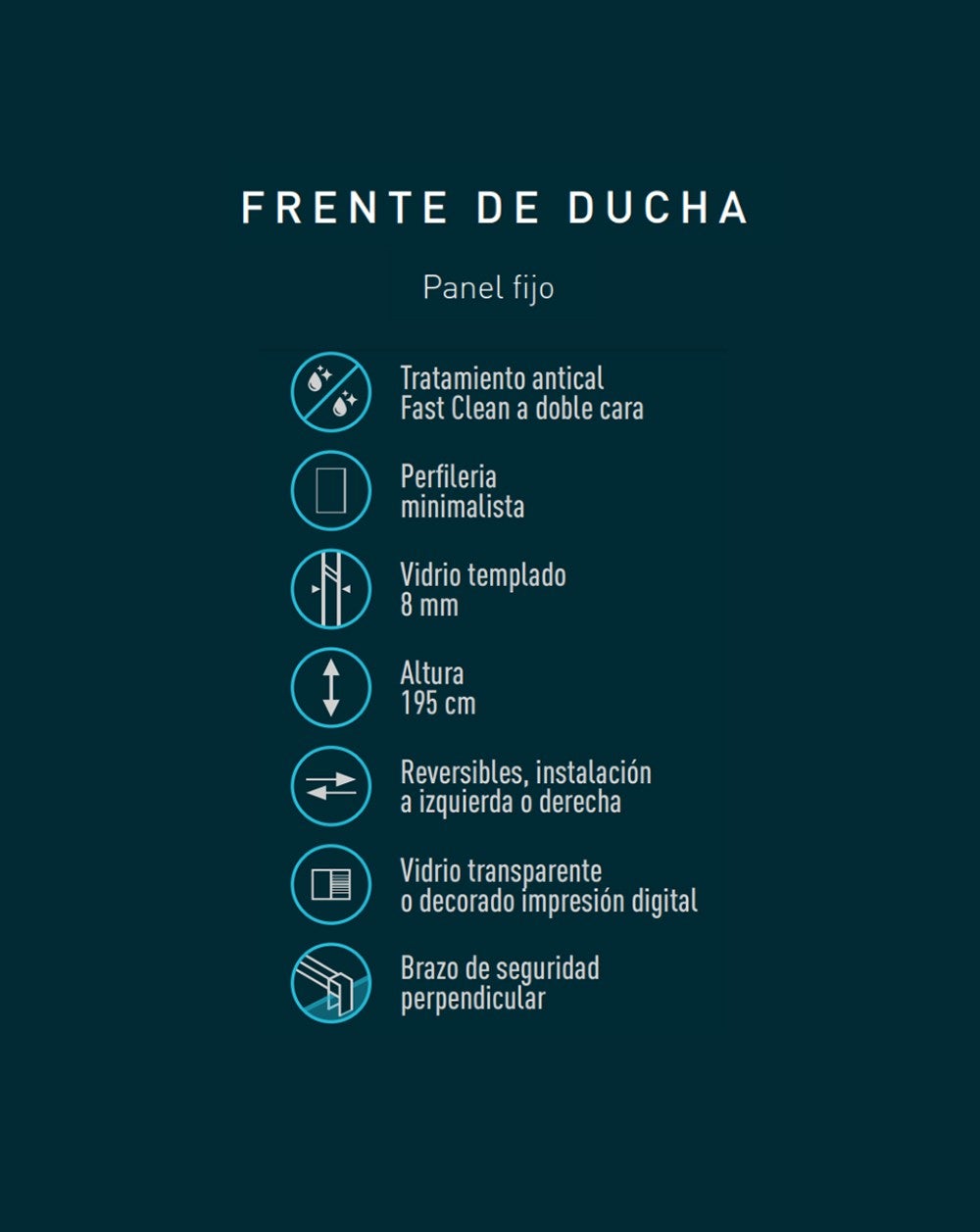 Painel de duche fixo de entrada | 120 cm | Vidro 8mm Transparente Anti-calcário | 195cm Altura | Perfil do ouro - 2