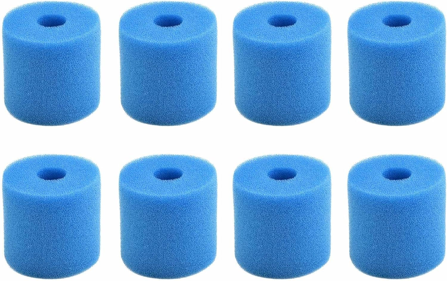 Zestaw 8 piankowych wkładów do filtrów basenowych Intex typu H - wielokrotnego użytku i zmywalne - 10,2 x 9 cm