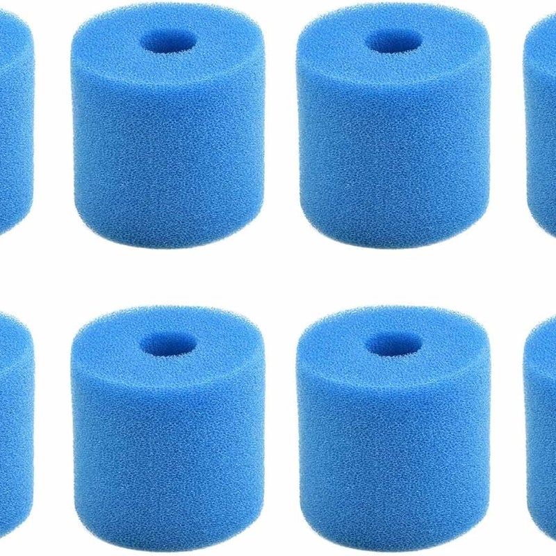 Zestaw 8 piankowych wkładów do filtrów basenowych Intex typu H - wielokrotnego użytku i zmywalne - 10,2 x 9 cm