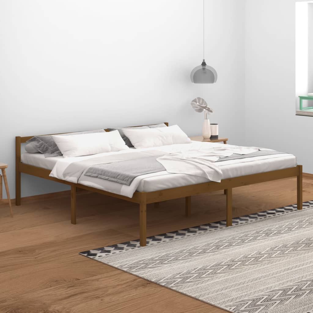 Cadre de lit Marron miel Bois massif 120x200 cm | Leroy Merlin Cadre de lit Marron miel Bois massif 120x200 cm | Leroy Merlin