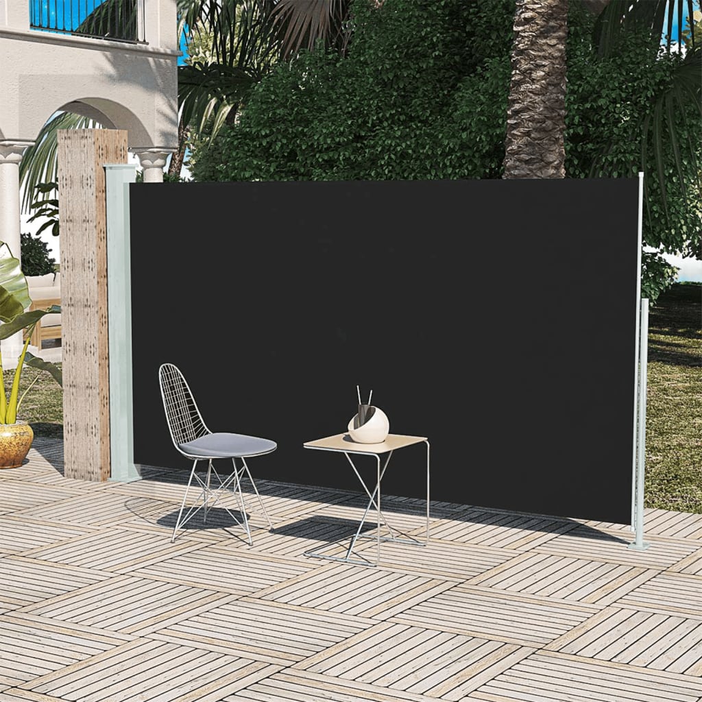 Toldo lateral | toldo parasol de jardín o terraza 160x300 cm negro cfw76464