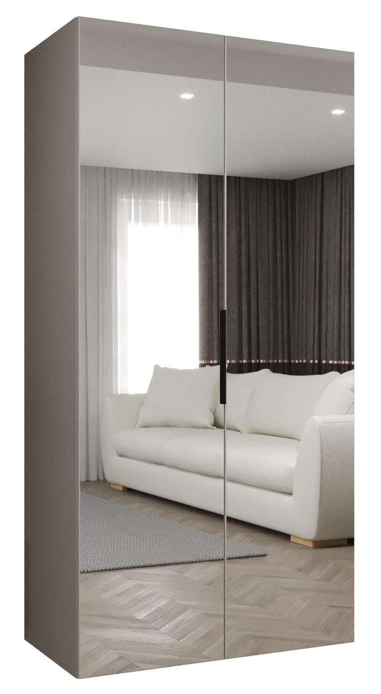 Szafa uchylna otwierana Marbella 3 100 x 52 x 202 cm kaszmir + u. czarny Abiks Meble