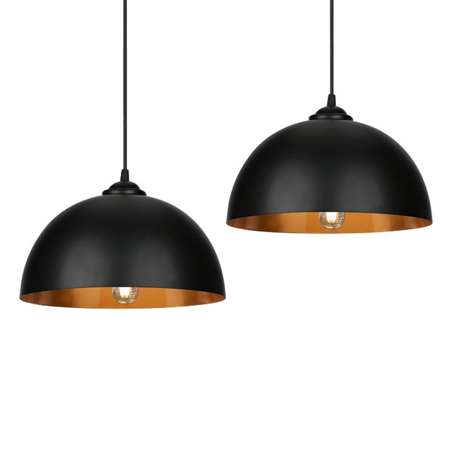 2x Luminárias Pendentes Industriais E27 em Metal, Estilo Retrô Vintage, para Sala de Estar e Sala de Jantar