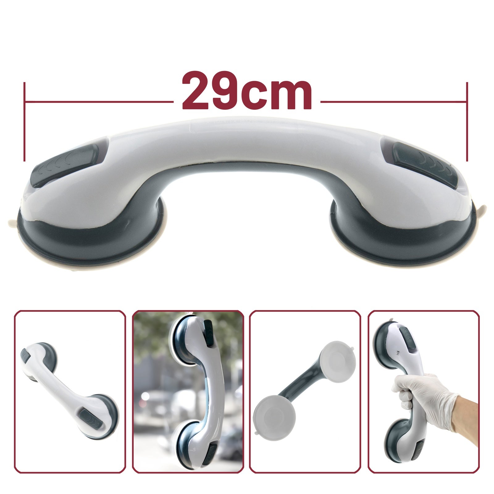 Barra de apoio com ventosas para banheiro - 4