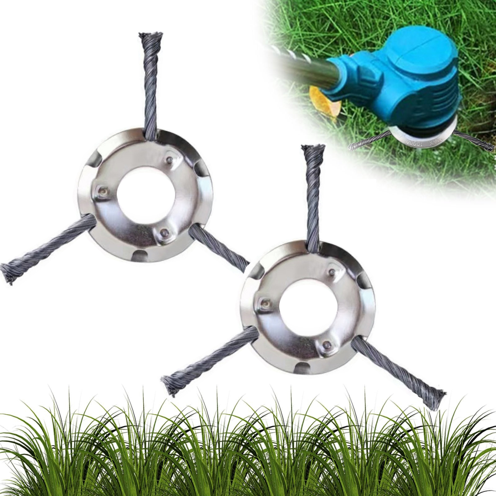 Spazzola Per Erbacce Per Decespugliatore - Filo Acciaio 8 Strati, Foro 25.4/20mm