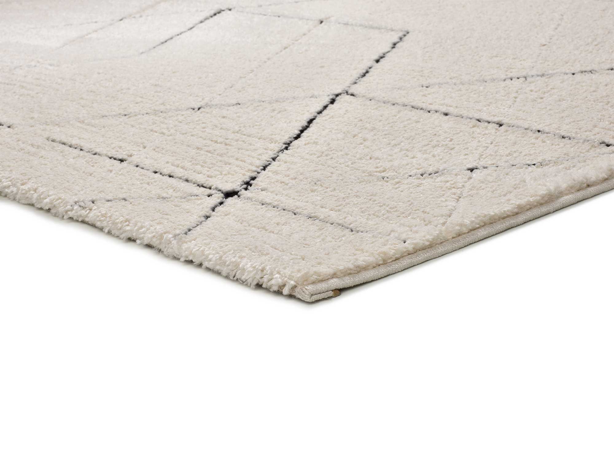 Alfombra interior blanco rectangular 120 x 170 cm TURIN geométrico con relieve - ATTICGO - 3