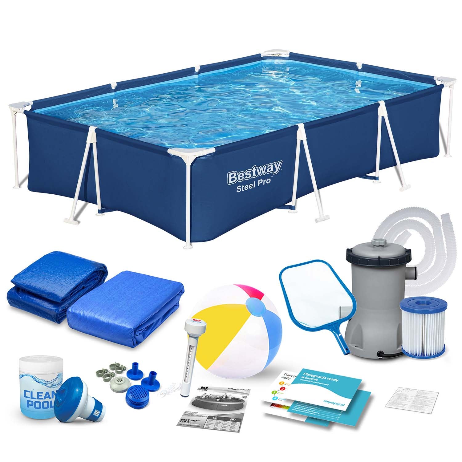 Basen ogrodowy, prostokątny Bestway 56404N-15W1 300x201x66cm