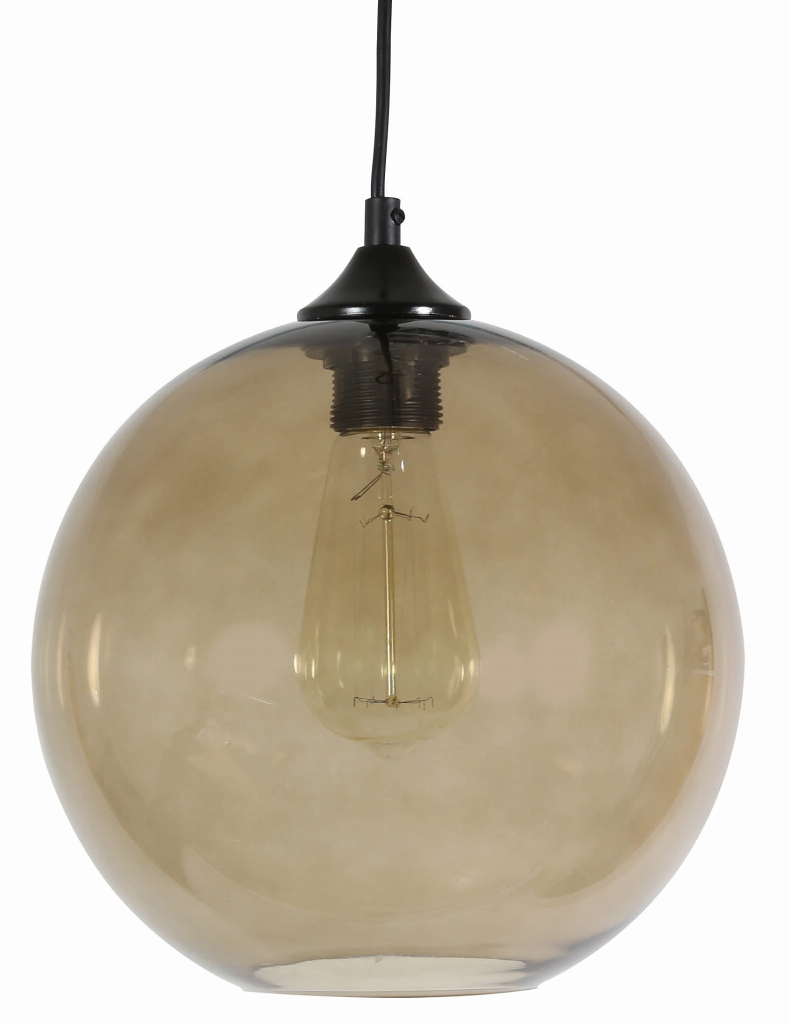 Lampa sufitowa Edison czarno-brązowa 1xE27x60W wym: 120 x 25 x 25 cm szkło Candellux