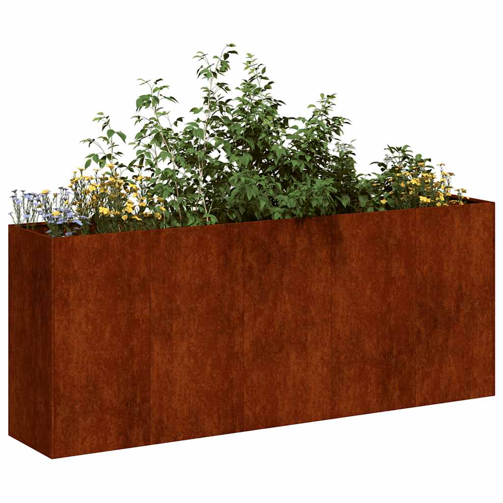 Jardinière rouillé 200x40x80 cm acier inoxydable vidaXL - 4