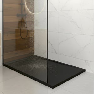 Receveur De Douche Rectangulaire Bernstein - Pierre Gris Brillant 140x80 Cm
