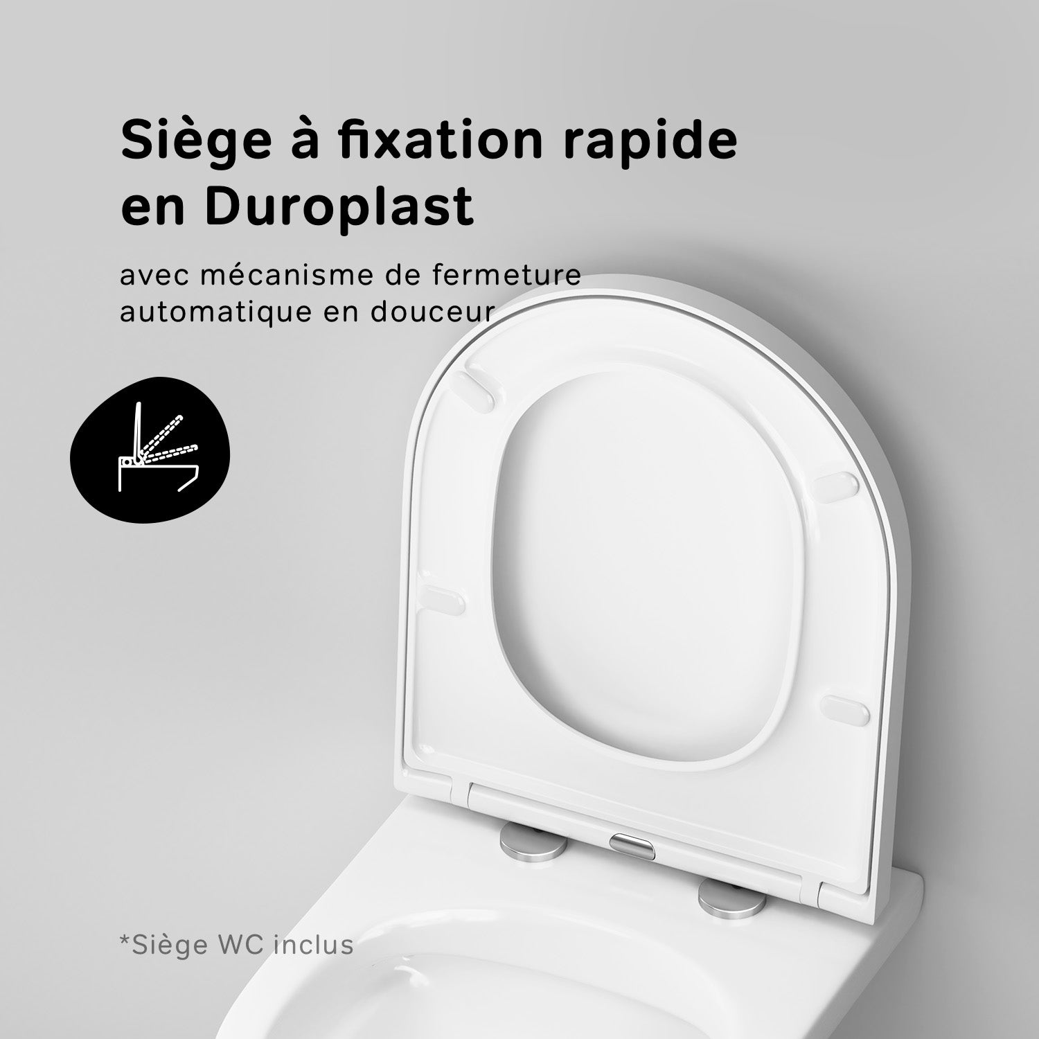 Pack WC suspendu bâti mural et cuvette Plaque Round Noire Pack WC Bati-support AM.PM Like - 5