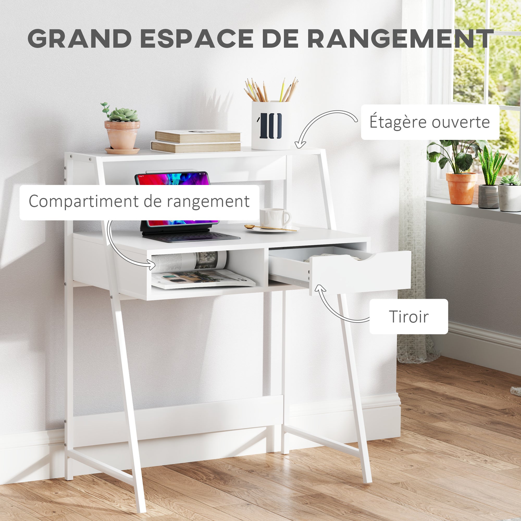 Bureau Panneaux de particules HOMCOM - 4