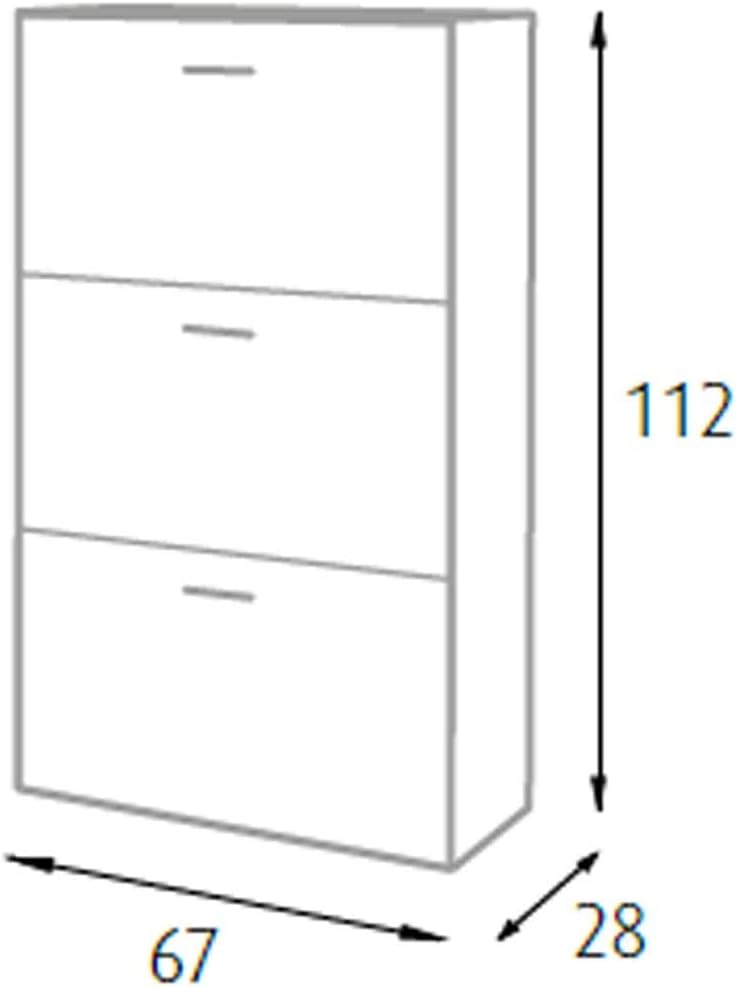 King Home SCARPIERA A TRE SCOMPARTI 67x28x112h cm bianca - 3