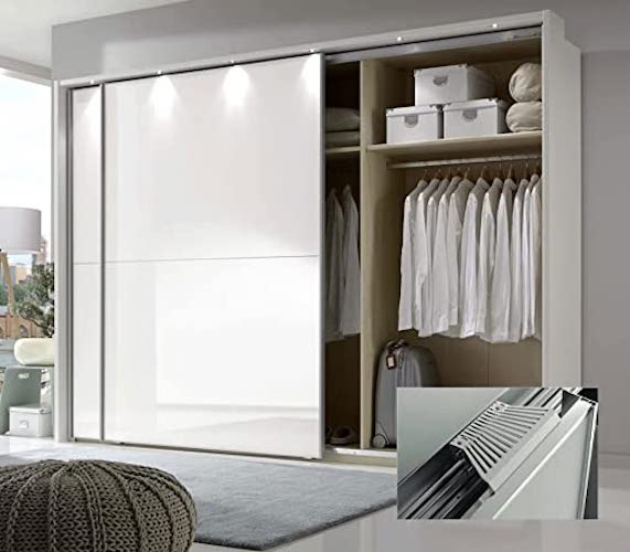 Kit sistema corredera para armarios con puertas colgantes. para 2 puertas - perfil carril 3 metros - cierre suave soft close (blanco)