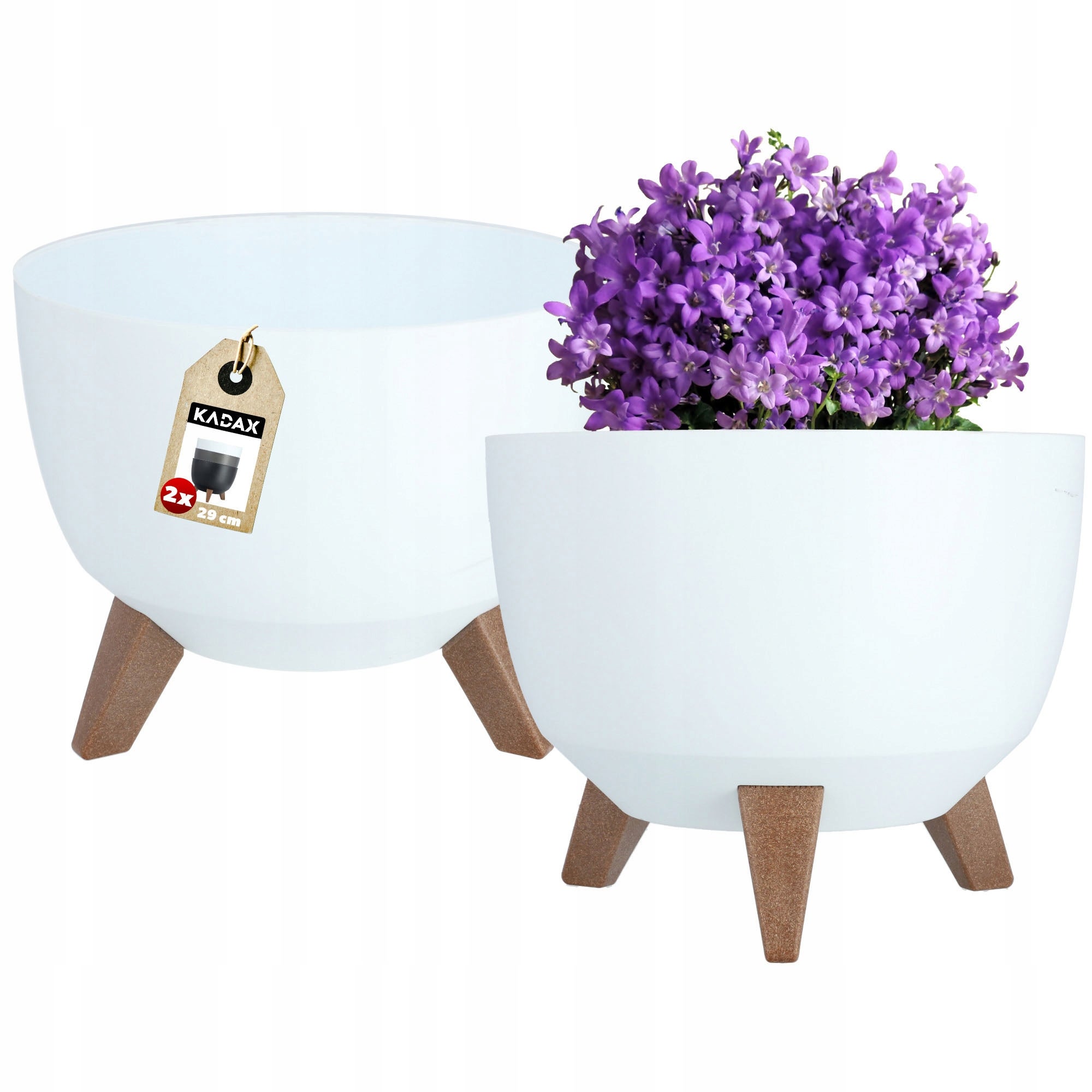 DONICZKA DONICA OSŁONKA NA NÓŻKACH WKŁAD KWIETNIK 29 cm BIAŁA OKRĄGŁA 2szt