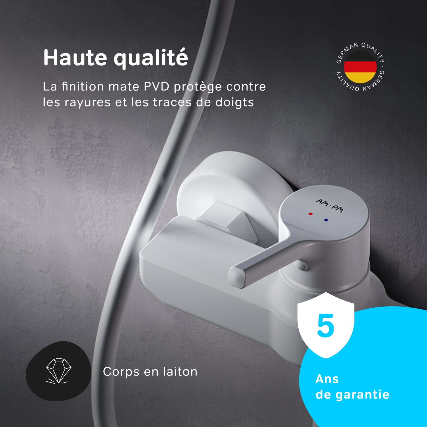 Mitigeur mécanique de douche Robinet de douche Blanc, X-Joy S FXB20033 AM.PM - 3