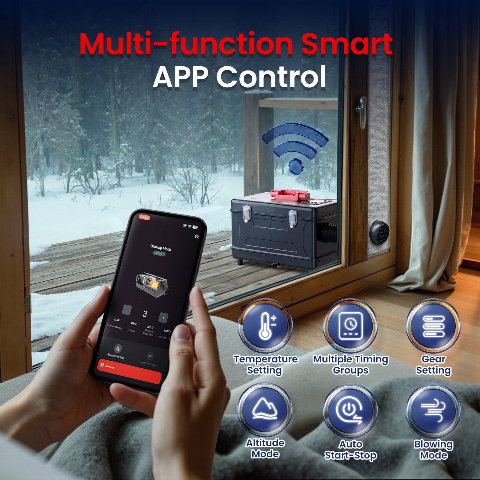 Triclicks 12V 8KW Riscaldatore D'Aria Diesel Riscaldatore Da Parcheggio Diesel Riscaldatore Per Auto A Riscaldamento Rapido Con Silenziatore Per Camion Barca Autobus Auto Rimorchio Camper (Colore A - Foto 11