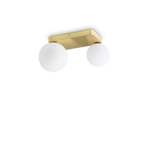 Ideal Lux BINOMIO Lámpara De Techo Con Forma De Globo, 2 Luces, Latón | Leroy Merlin