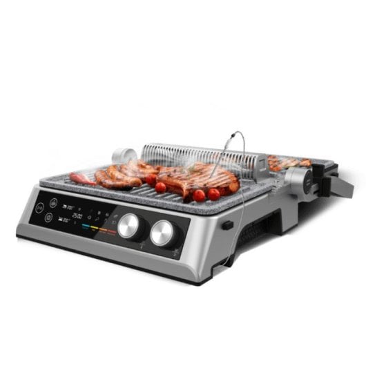 Cecotec Parrilla Eléctrica Rock?N?Grill Bistro 2400W Smokeless Placas Rockstone Sonda Led Táctil , Leroy Merlin