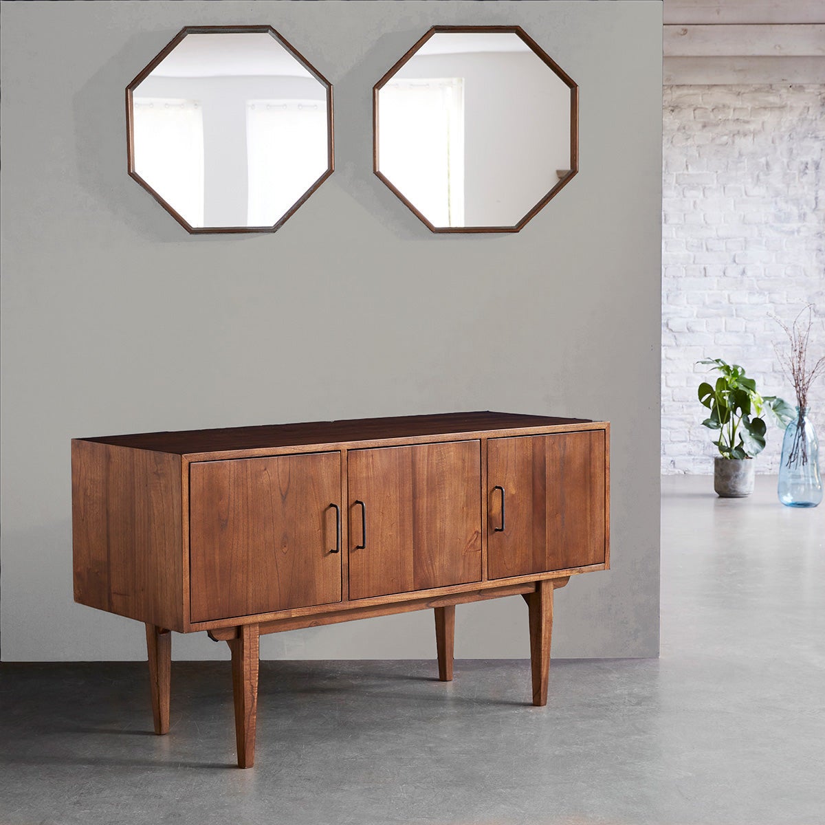 Meuble sous vasque en mindi massif 135 cm VINTAGE - 3