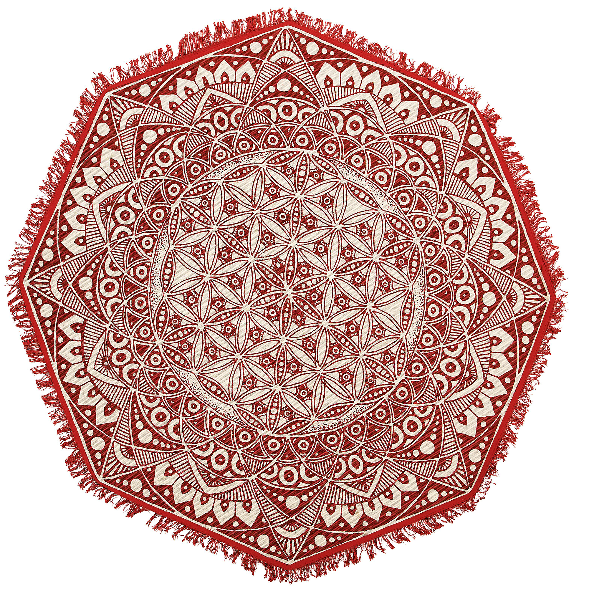 Covor MEZITILI Roșu ø 120 cm Bumbac
