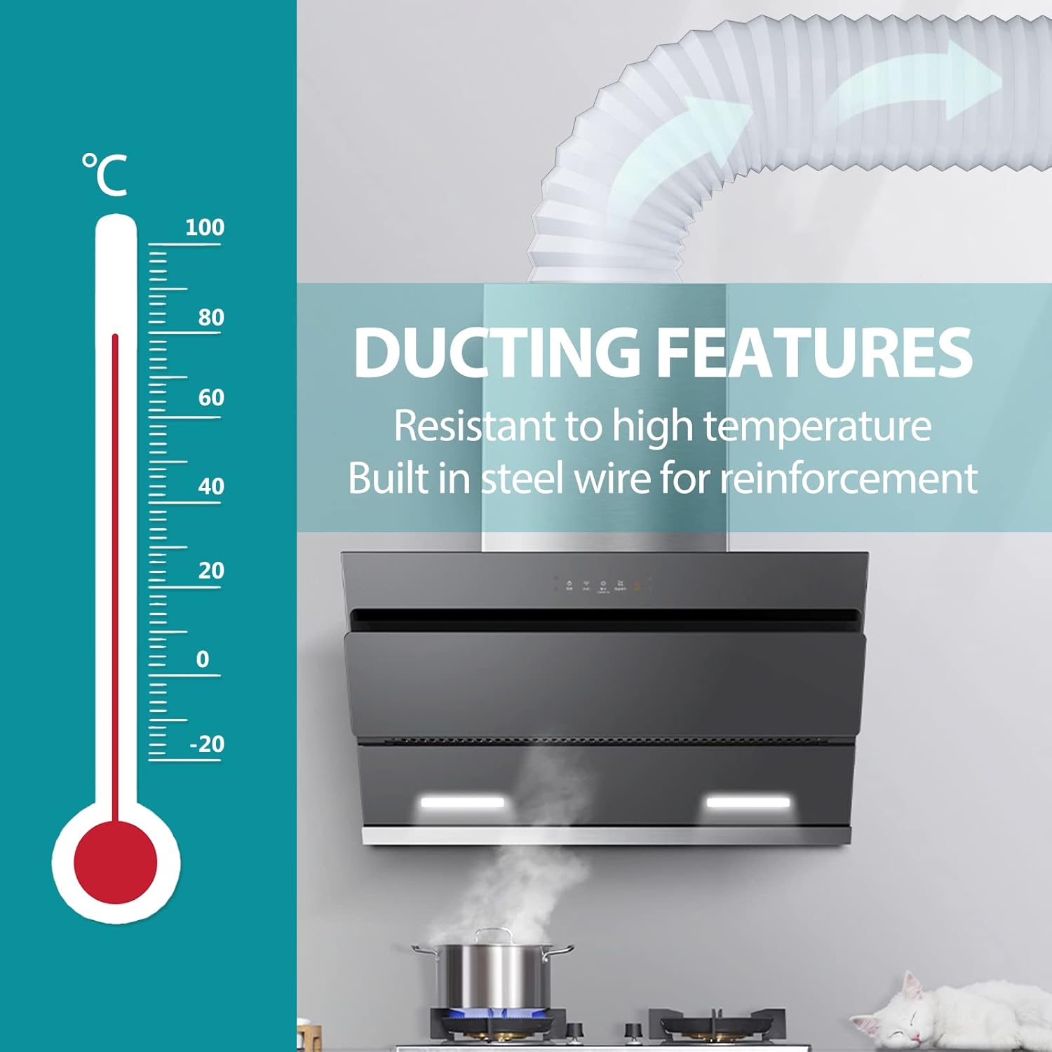 Tubo di ventilazione bianco mm m Tubo di scarico in PVC Alluminio Guaina di ventilazione per estrattore d aria climatizzazione asciugatrice hot - 3