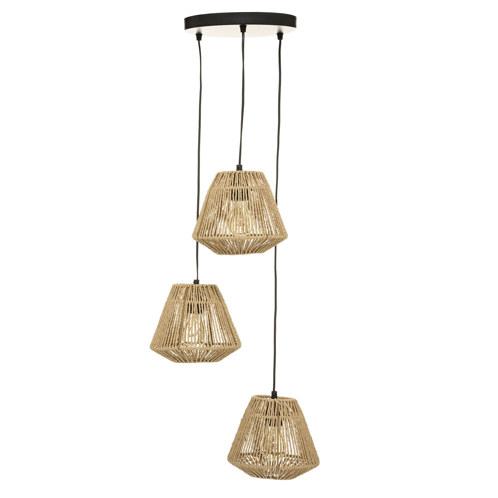 Lampa wisząca Jily RATTANOWA potrójna - 6