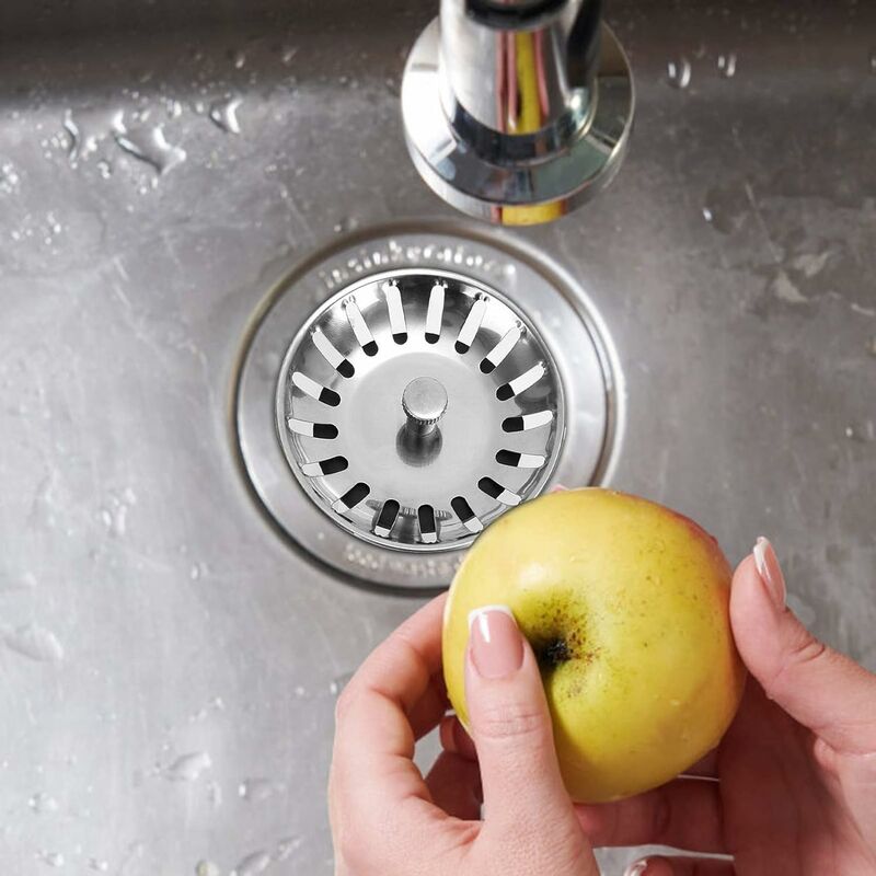 Bouchon d'évier de cuisine, bonde de 8 cm, bouchon d'évier en acier inoxydable, protection d'évier de cuisine et de salle de bain, bouchon de vidange - 5