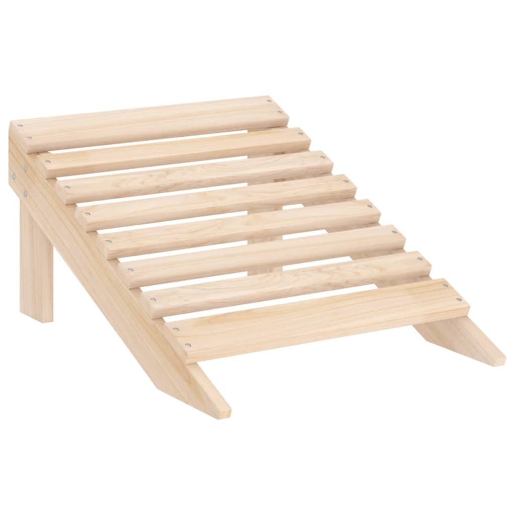 Chaise de jardin | Chaise d'extérieur Adirondack avec pouf bois de sapin solide CFW814331 - 7