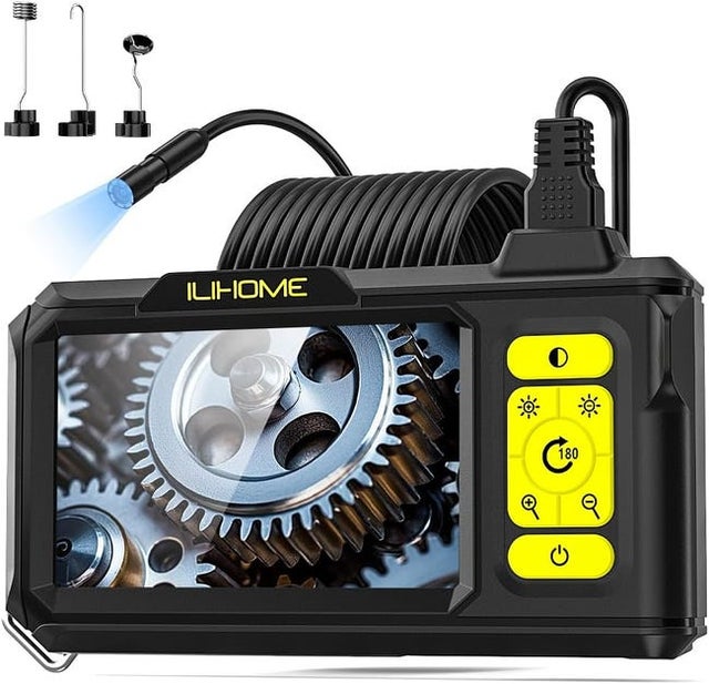Endoscope HD 1080P avec 8 LEDS, Caméra d'Inspection 4,3
