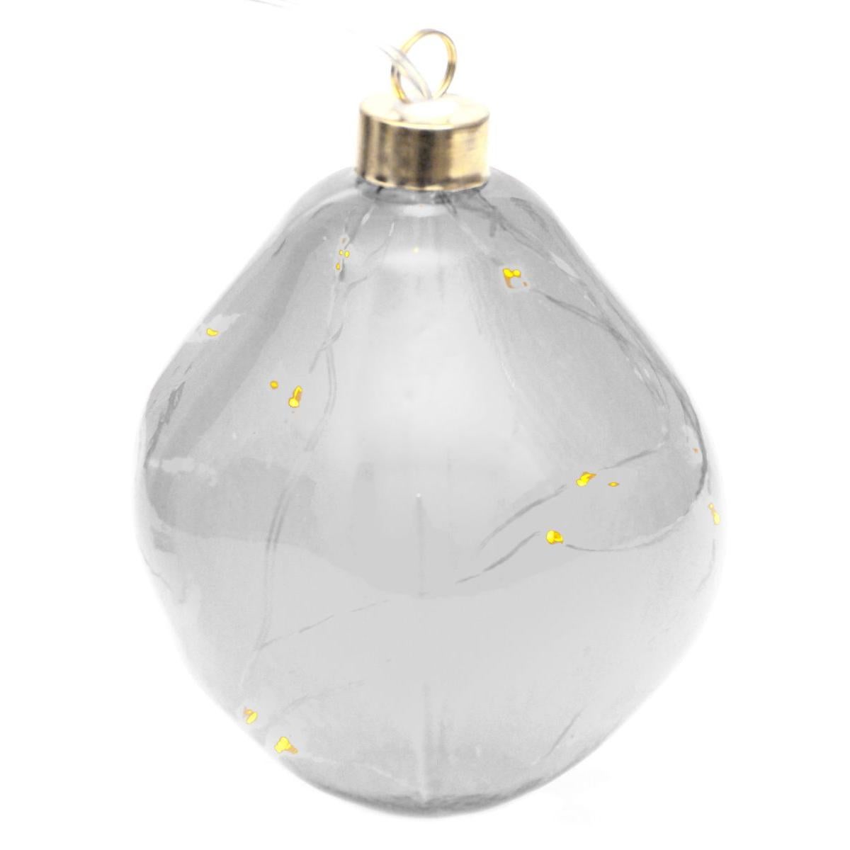 Bombka Formówka Szklana Kropla 2 sztuki Led 12cm Antracyt - 3