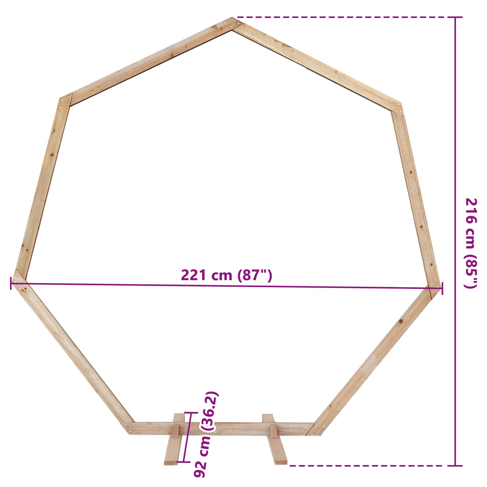 Arche de mariage Marron Clair 221 x 92 x 216 cm vidaXL - 3