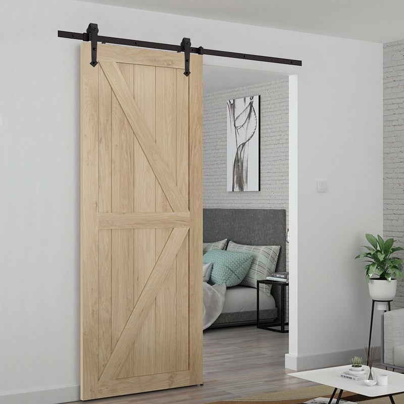 Schiebetürsystem Montageset Laufschiene Holztür Schiebetürbeschlag 183/200cm - 4