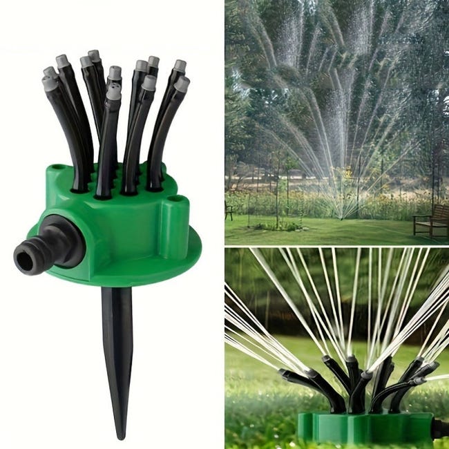 Irrigatore Rotante A 360° Per Giardino E Prato - In ABS, Regolabile, Copertura Ampia - Attacco Per Tubo