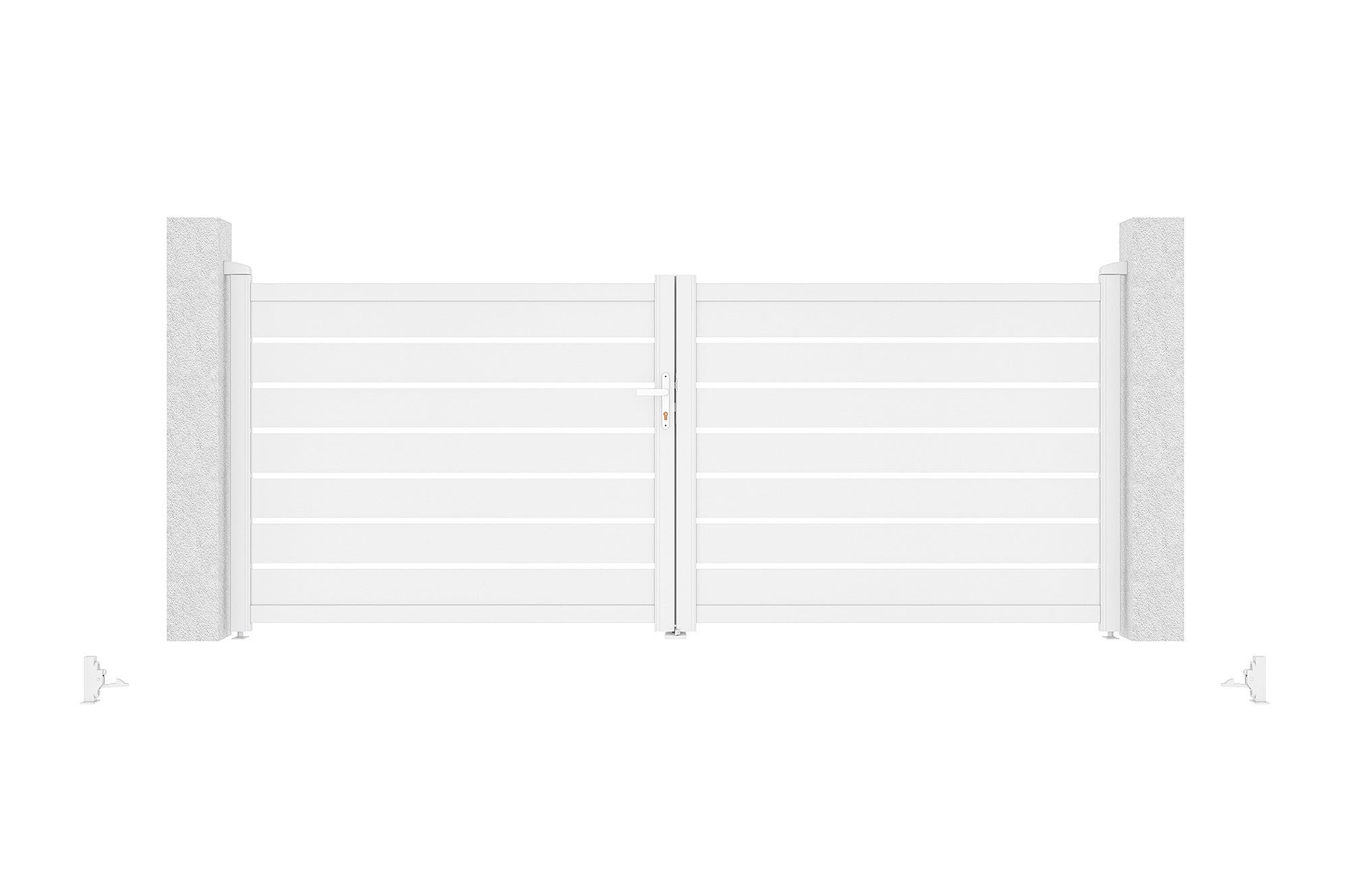 Portail battant 3,5m VOGEL H.140 aluminium blanc - 6
