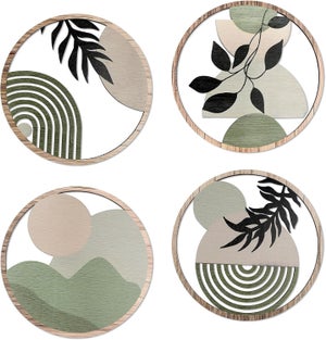 Ferraycle Lot de 3 panneaux de décoration murale rustique bohème avec phases de lune, étoiles et lune - Décoration murale minimaliste bohème - Phase Ferraycle Lot de 3 panneaux de décoration murale rustique bohème avec phases de lune, étoiles et lune - Décoration murale minimaliste bohème - Phase