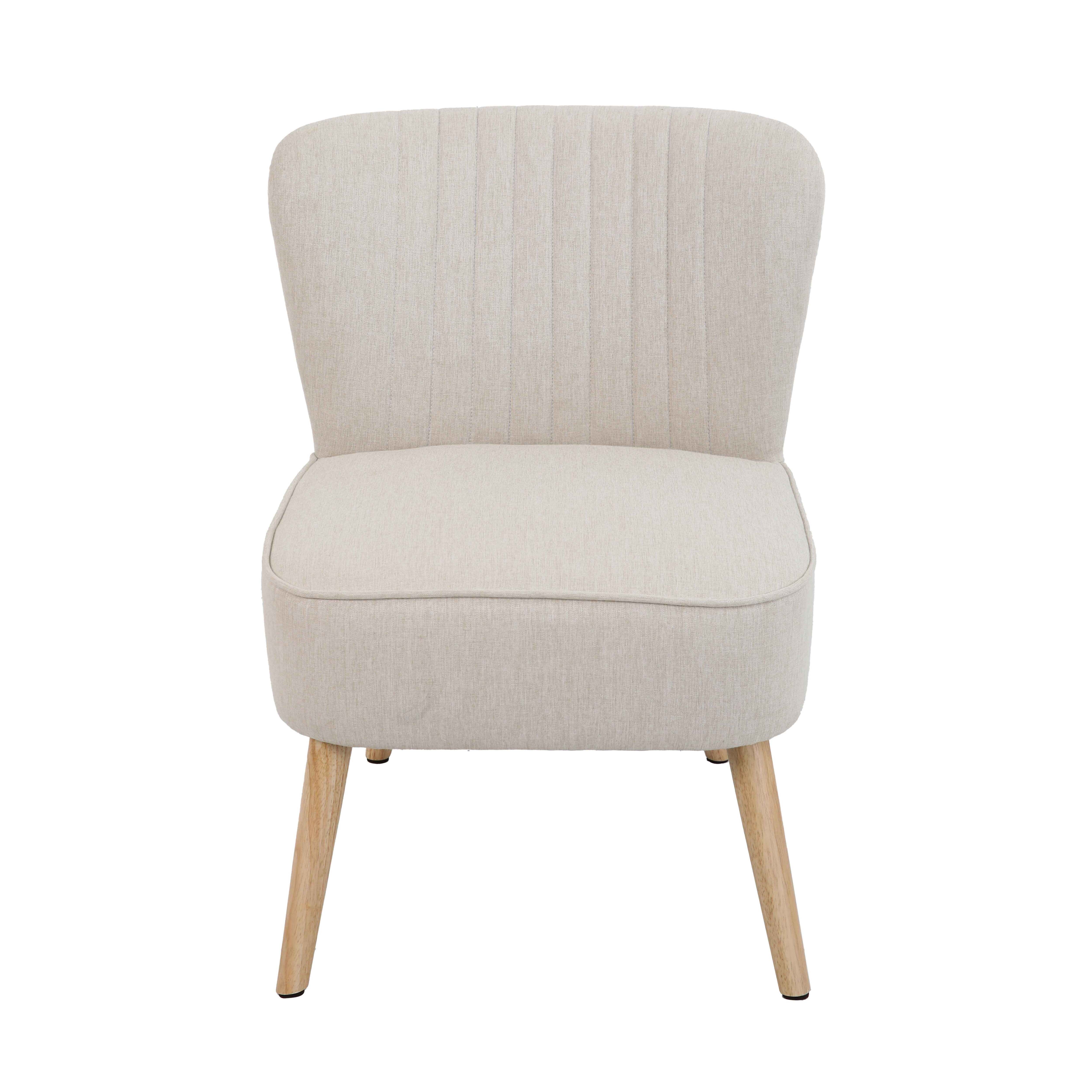 Lot de 2 fauteuils style crapaud en tissu beige - 6