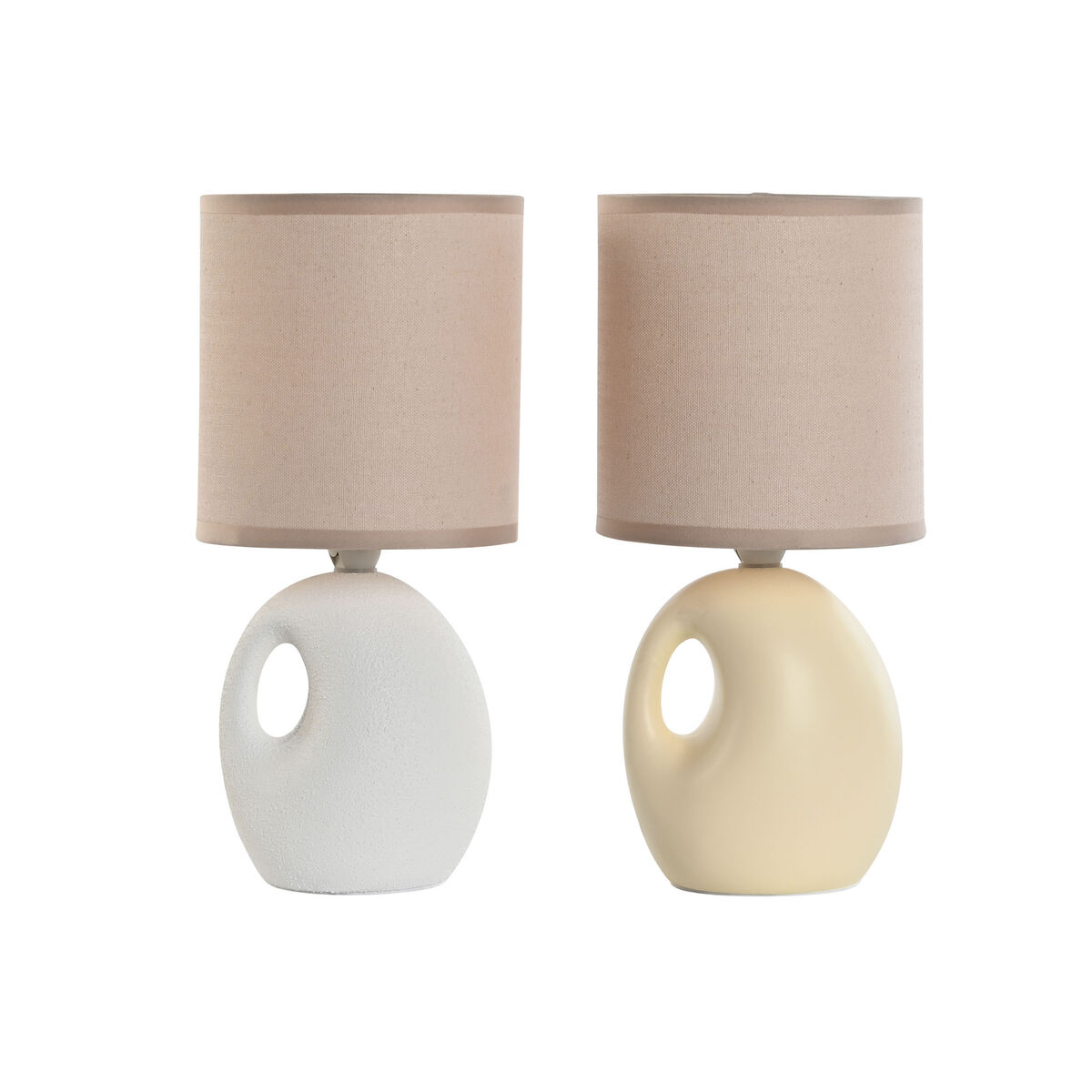 L mpara de mesa home esprit blanco crema dolomita 220 w 40 v 14 x 14 x