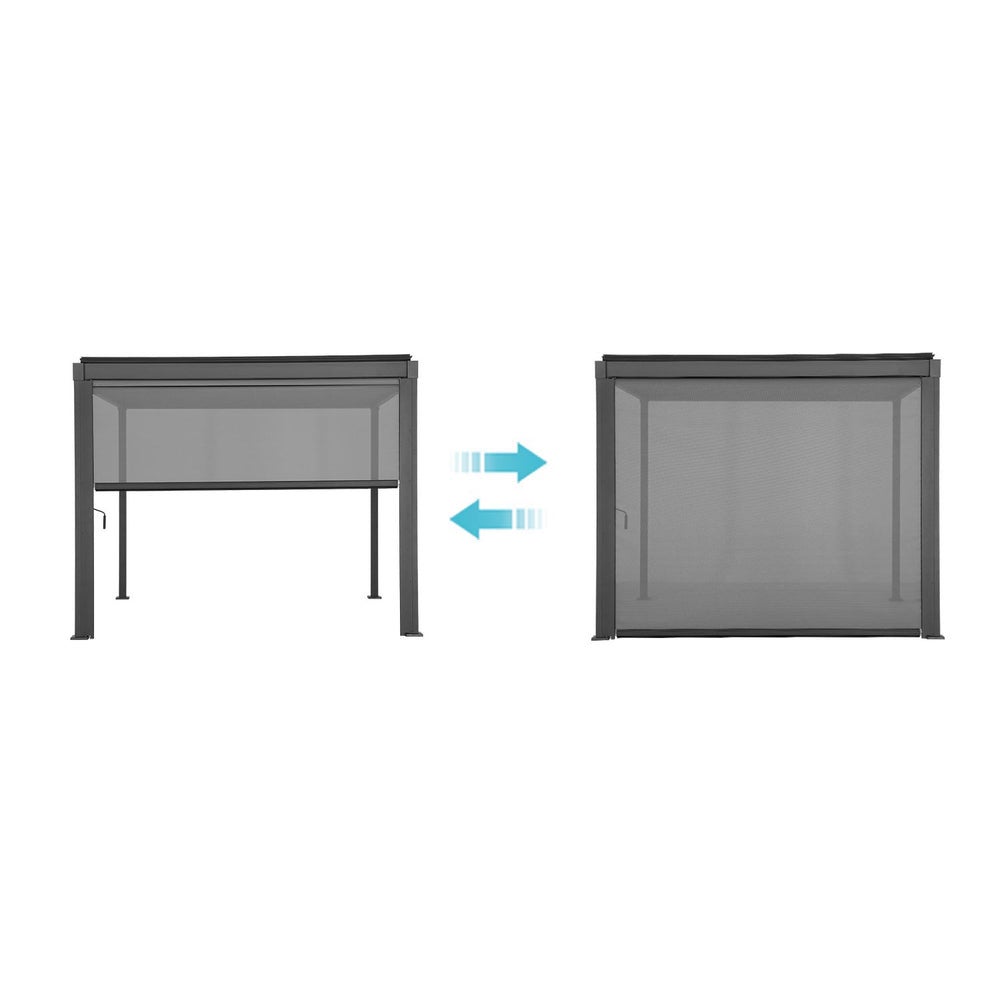 MIRADOR 80/88 3m Cortavientos, Poliéster PVC Antracita para Pérgolas Sólidas y Básicas - 3