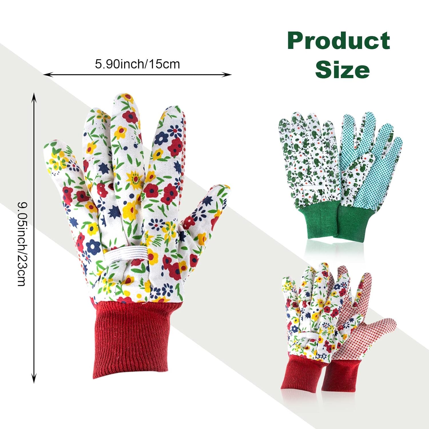Gants de jardinage pour femmes Deux paires de gants de jardinage magnifiquement imprimés Gants antidérapants pour la plantation, la taille ou les - 2